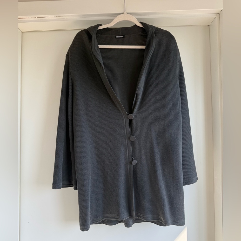 Giorgio Armani Gray Knit Top Lightweight Sweater Made in Italy